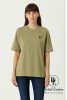 Unisex Oversize Tişört – Kalp ve A Nakışlı