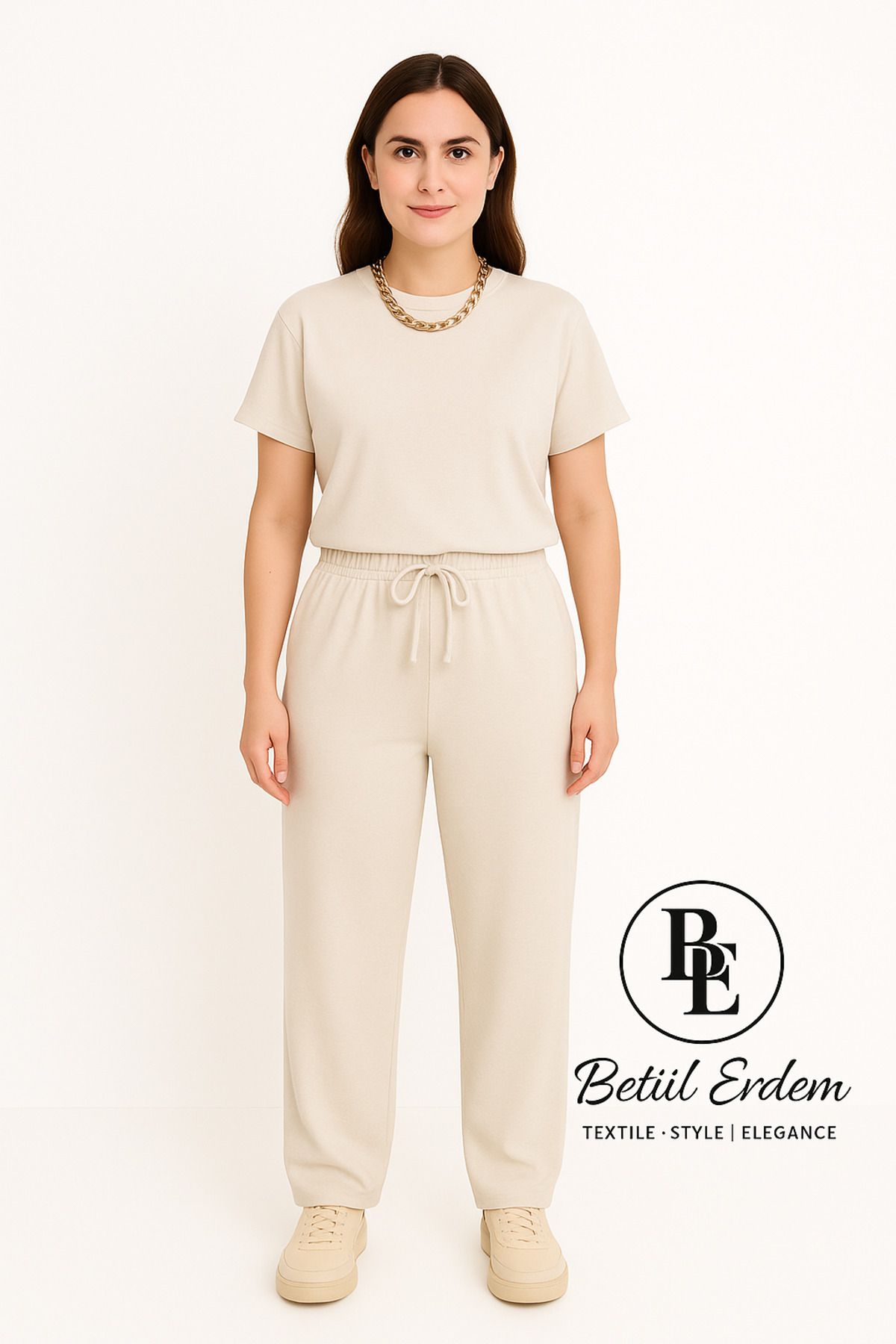 Bej Crop Alt-Üst Takım
