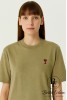 Unisex Oversize Tişört – Kalp ve A Nakışlı