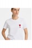 Kadın Beyaz Tişört – Kalp A Nakışlı Oversize T-Shirt