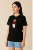 Siyah Ayıcık Baskılı Unisex Tişört – Rahat Kesim %100 Pamuk