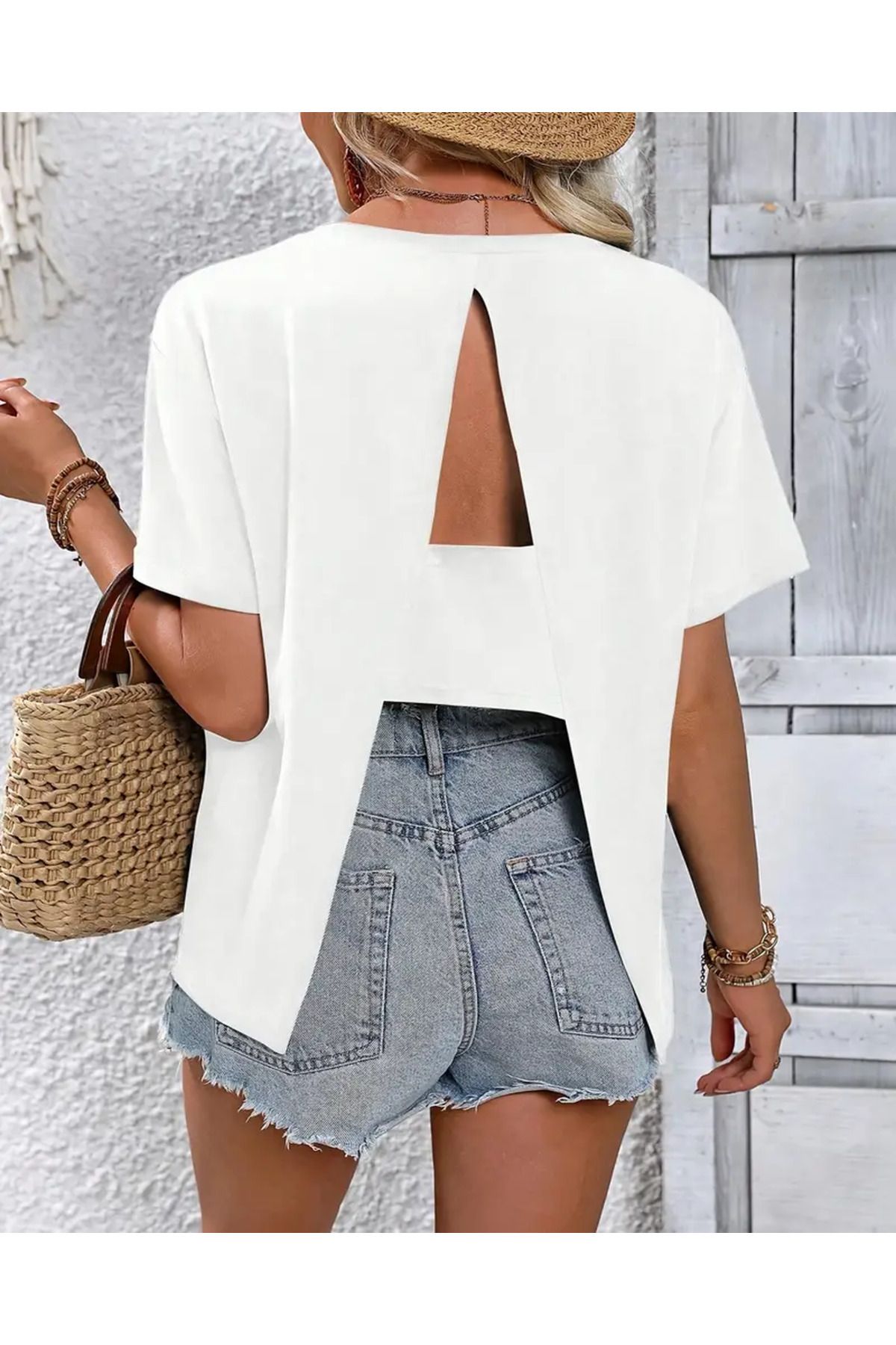 Kadın Rahat A-Line Kesim Kısa Kollu T-Shirt – Düz Renk, Hafif Dacron Karışımı Yazlık Üst